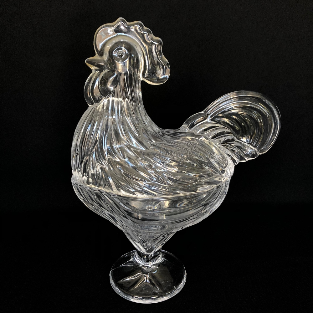Elegant Glass Rooster Figurine
